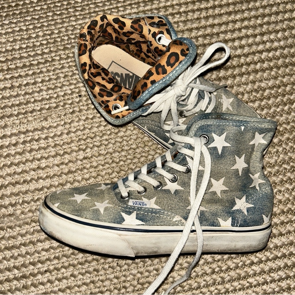 Vans Starry High-Top Sneakers - Blue and White
